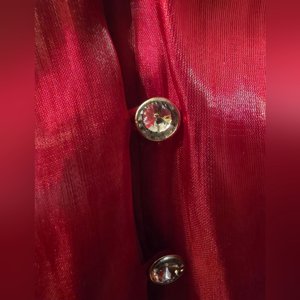 Studio 1940 Collection Ruby Red Button-Front Blou… - image 4